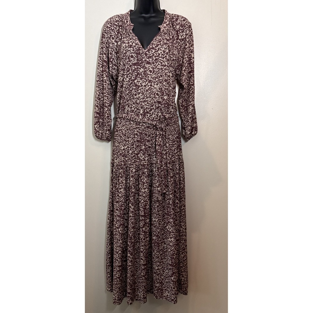 Nation Ltd Maxi Dress Womens‎ Size S Brown Peasant Pima Cotton Pullover Feminine